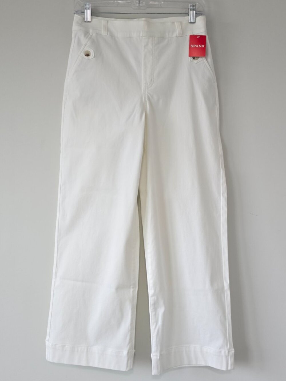 Spanx Wide Leg Cropped Pants High Rise M White NWT
